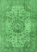 Machine Washable Medallion Emerald Green Traditional Area Rugs, wshtr2653emgrn