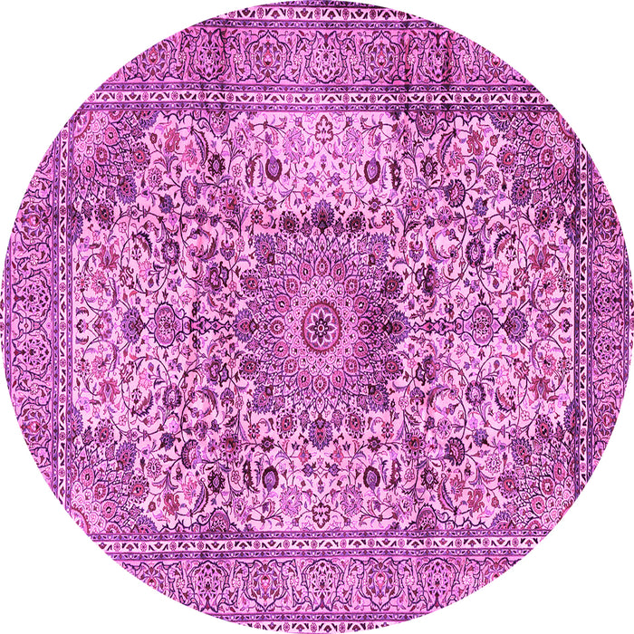 Round Medallion Pink Traditional Rug, tr2653pnk