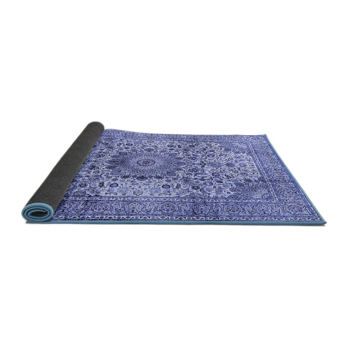 Sideview of Medallion Blue Traditional Rug, tr2653blu
