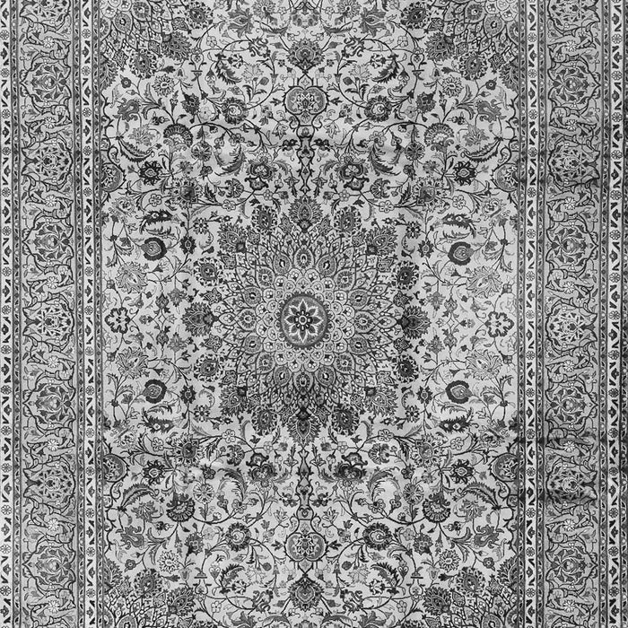 Serging Thickness of Machine Washable Medallion Gray Traditional Rug, wshtr2653gry