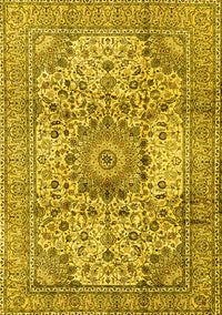 Medallion Yellow Traditional Rug, tr2653yw