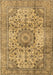 Machine Washable Medallion Brown Traditional Rug, wshtr2653brn