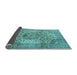 Sideview of Medallion Light Blue Traditional Rug, tr2653lblu