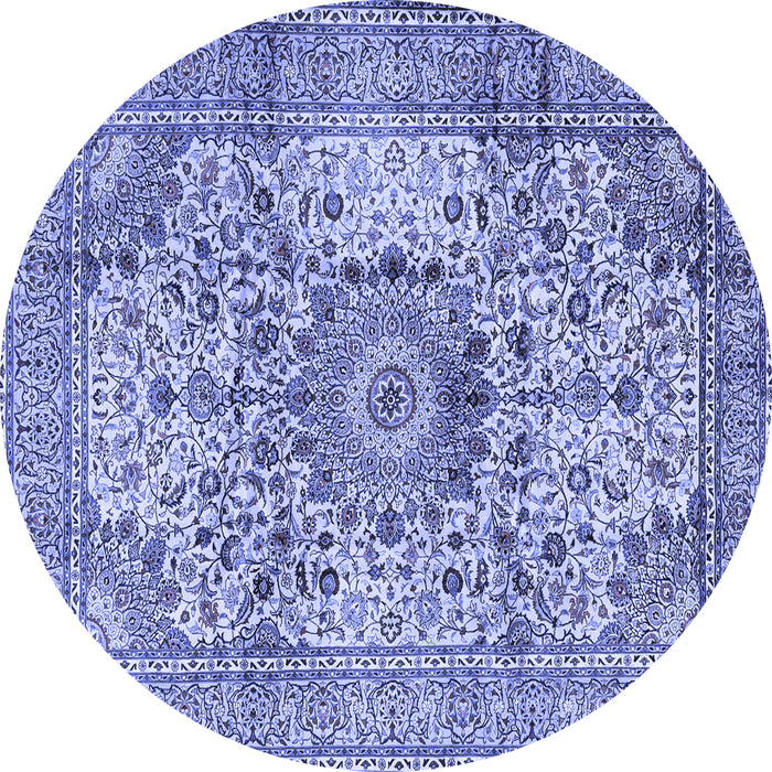 Round Medallion Blue Traditional Rug, tr2653blu
