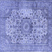 Square Medallion Blue Traditional Rug, tr2653blu