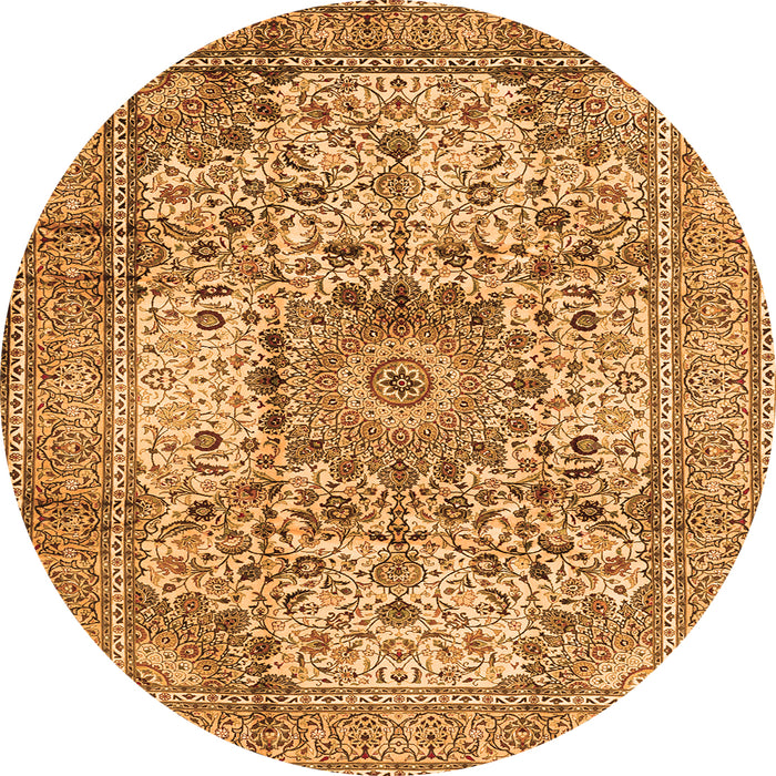 Square Medallion Orange Traditional Rug, tr2653org