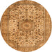 Square Medallion Orange Traditional Rug, tr2653org