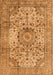 Serging Thickness of Machine Washable Medallion Orange Traditional Area Rugs, wshtr2653org