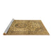 Sideview of Machine Washable Medallion Brown Traditional Rug, wshtr2653brn