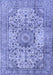 Machine Washable Medallion Blue Traditional Rug, wshtr2653blu