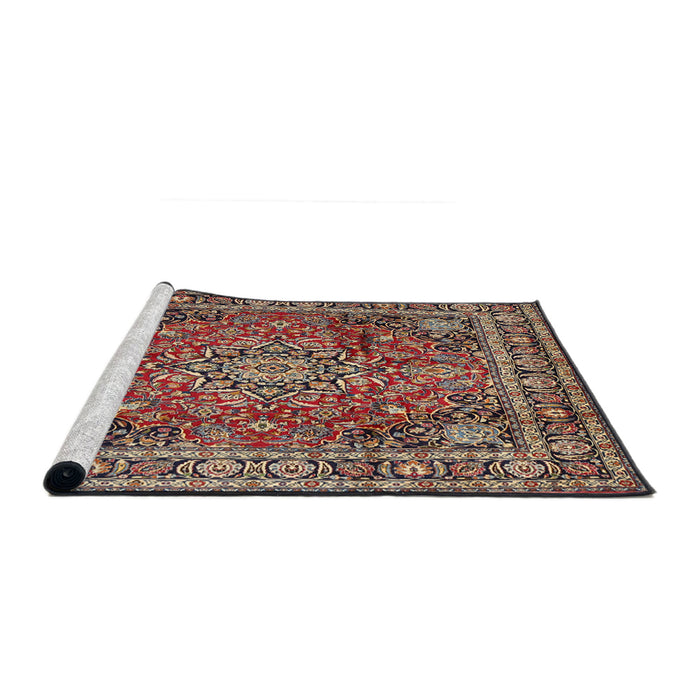 Sideview of Machine Washable Traditional Camel Brown Rug, wshtr2654