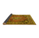 Sideview of Medallion Yellow Traditional Rug, tr2654yw