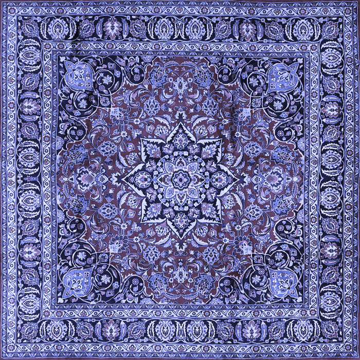 Square Medallion Blue Traditional Rug, tr2654blu