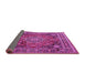 Sideview of Medallion Pink Traditional Rug, tr2654pnk