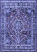 Medallion Blue Traditional Rug, tr2654blu