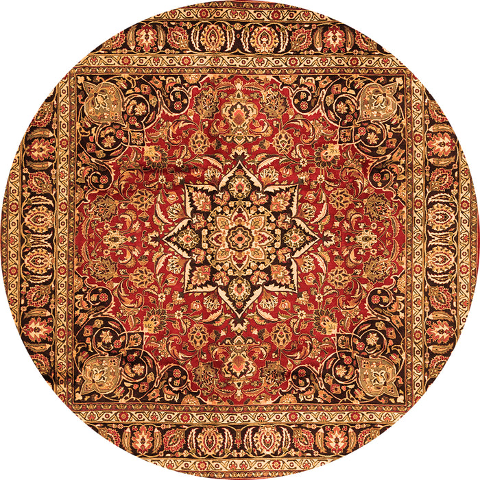 Square Medallion Orange Traditional Rug, tr2654org