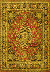 Medallion Yellow Traditional Rug, tr2654yw