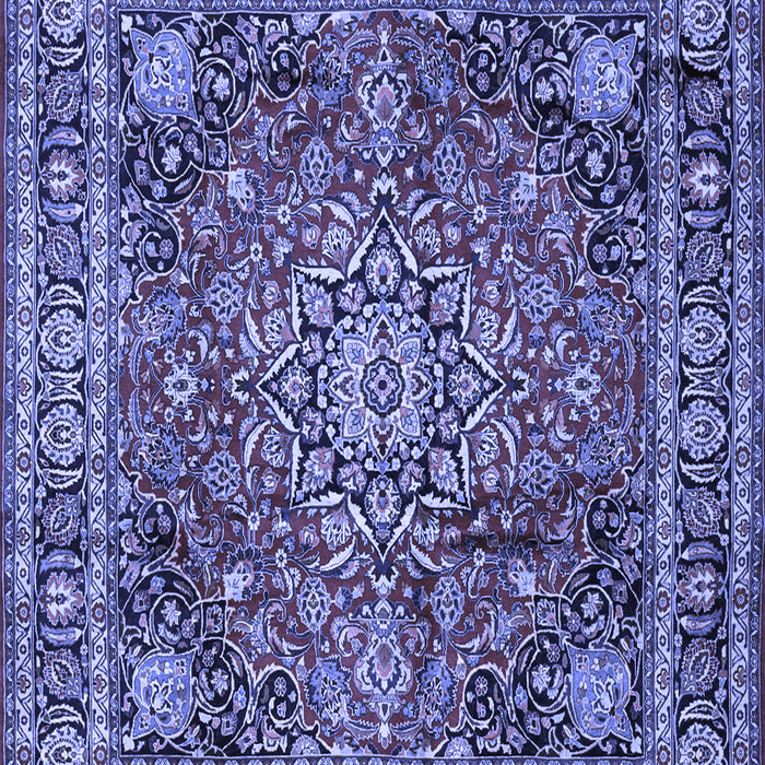 Machine Washable Medallion Blue Traditional Rug, wshtr2654blu