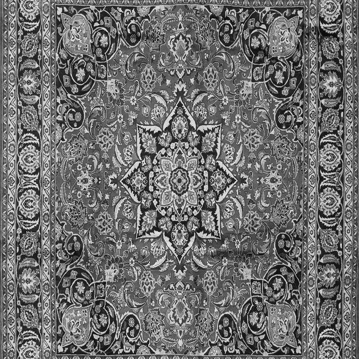 Serging Thickness of Machine Washable Medallion Gray Traditional Rug, wshtr2654gry