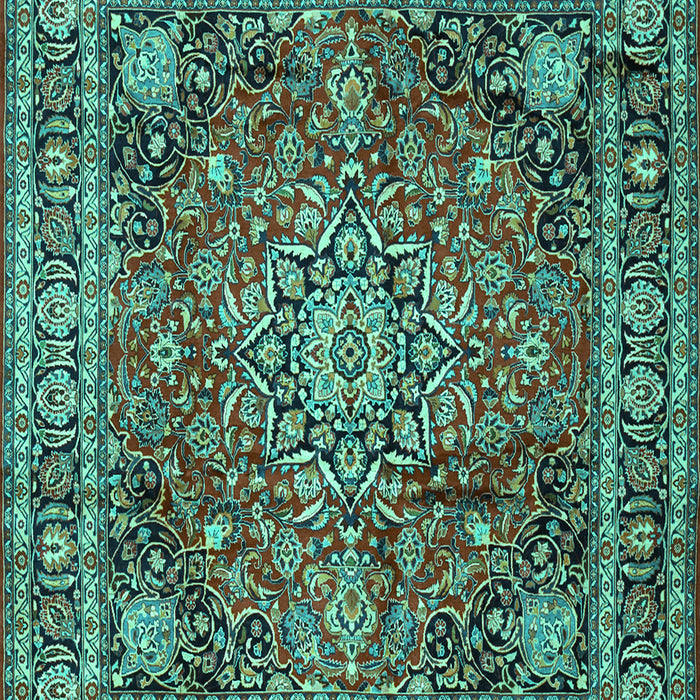 Medallion Turquoise Traditional Rug, tr2654turq