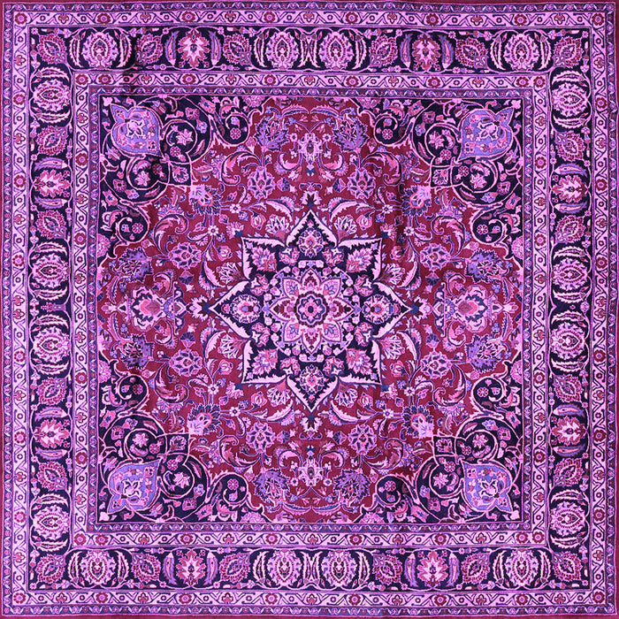 Square Medallion Purple Traditional Rug, tr2654pur