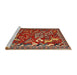Sideview of Machine Washable Traditional Orange Brown Rug, wshtr2655