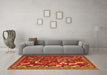 Machine Washable Animal Orange Traditional Area Rugs in a Living Room, wshtr2655org