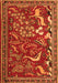 Animal Orange Traditional Rug, tr2655org