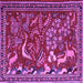 Square Animal Purple Traditional Rug, tr2655pur