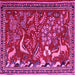 Square Animal Pink Traditional Rug, tr2655pnk