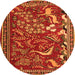 Square Animal Orange Traditional Rug, tr2655org