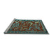 Sideview of Machine Washable Animal Light Blue Traditional Rug, wshtr2655lblu