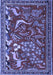 Animal Blue Traditional Rug, tr2655blu