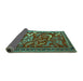 Sideview of Animal Turquoise Traditional Rug, tr2655turq