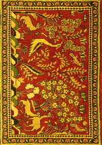 Animal Yellow Traditional Rug, tr2655yw