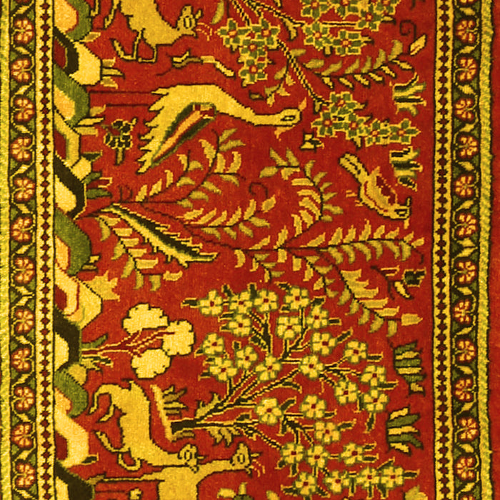 Animal Yellow Traditional Rug, tr2655yw