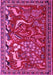 Machine Washable Animal Pink Traditional Rug, wshtr2655pnk