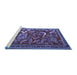 Sideview of Machine Washable Animal Blue Traditional Rug, wshtr2655blu