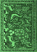 Machine Washable Animal Emerald Green Traditional Area Rugs, wshtr2655emgrn