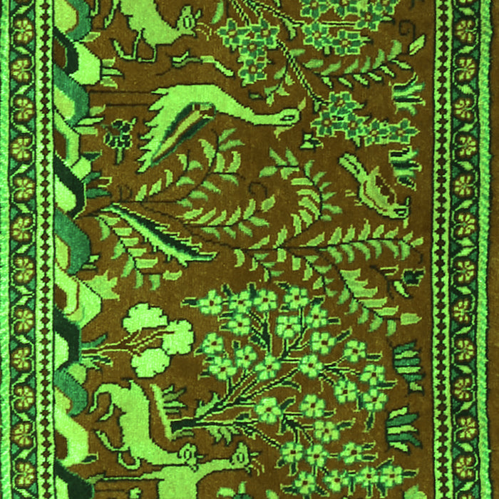 Animal Green Traditional Rug, tr2655grn