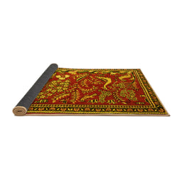 Sideview of Animal Yellow Traditional Rug, tr2655yw