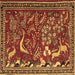 Square Animal Brown Traditional Rug, tr2655brn