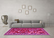 Machine Washable Animal Pink Traditional Rug in a Living Room, wshtr2655pnk