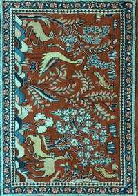 Animal Light Blue Traditional Rug, tr2655lblu