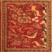 Serging Thickness of Animal Orange Traditional Rug, tr2655org