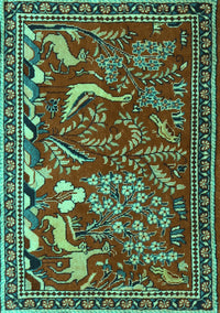 Animal Turquoise Traditional Rug, tr2655turq