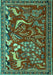 Animal Turquoise Traditional Rug, tr2655turq