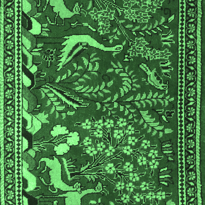 Animal Emerald Green Traditional Rug, tr2655emgrn