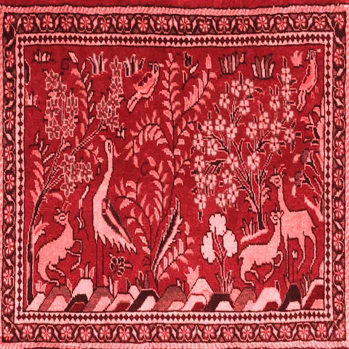 Machine Washable Animal Red Traditional Rug, wshtr2655red