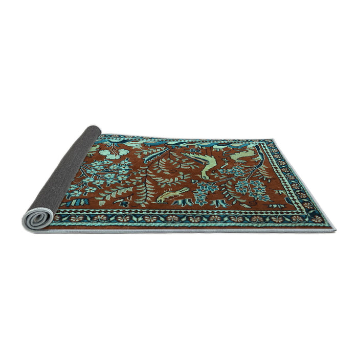 Sideview of Animal Light Blue Traditional Rug, tr2655lblu